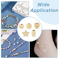 100Pcs 5 Style Rack Plating Brass Beads&nbsp;KK-HY0001-71