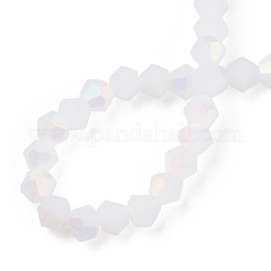 Imitation Jade Bicone Frosted Glass Bead Strands&nbsp;GLAA-F029-JM4mm-A06