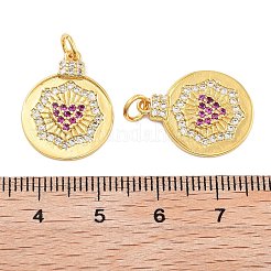 Rack Plating Brass Micro Pave Cubic Zirconia Pendants&nbsp;KK-Z071-65G