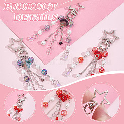 6Pcs 3 Colors Lampwork & Glass & Acrylic Pendant Decoration&nbsp;HJEW-GA00010