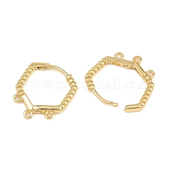 Brass Huggie Hoop Earring Findings&nbsp;KK-H292-37G-02