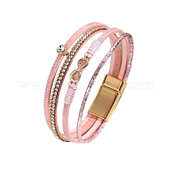 Infinity Link PU Leather Multi-strand Bracelets&nbsp;PW-WG98932-01