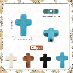 120Pcs 4 Colors Synthetic Turquoise Beads&nbsp;TURQ-YW0001-09