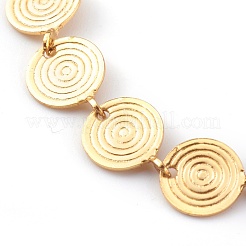 Brass Flat Round Link Chain Necklaces&nbsp;X-NJEW-JN03361