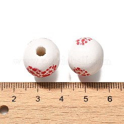 Valentine's Day Element Printed Wood Beads&nbsp;WOOD-R002-01-32