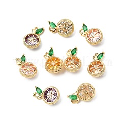 10Pcs 5 Colors Brass Micro Pave Cubic Zirconia Charms&nbsp;KK-CJ0004-08
