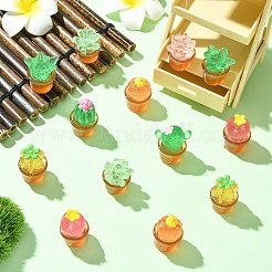 40Pcs 8 Styles Transparent Resin Cactus Display Decorations&nbsp;DJEW-CJ0001-31