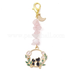 Easter Theme Rabbit & Cat Alloy Enamel Pendant Decoration&nbsp;HJEW-JM01464