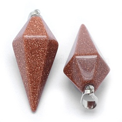 Natural & Synthetic Mixed Stone Pointed Pendants&nbsp;KK-E757-F-P