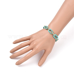 Acrylic & Aluminum Paperclip Chain Bracelets&nbsp;BJEW-SZ0001-002