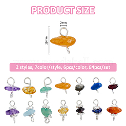 84Pcs 2 Styles Gemstone Links Connector Charms&nbsp;PALLOY-FH00112