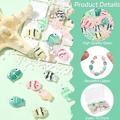 12Pcs 6 Colors Transparent Glass Beads&nbsp;LAMP-YW0004-22