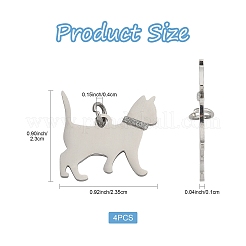 4Pcs 304 Stainless Steel Pendants&nbsp;STAS-FS0002-01B