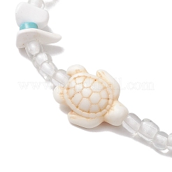 Synthetic Turquoise & Magnesite Beads Stretch Bracelets&nbsp;BJEW-JB11672