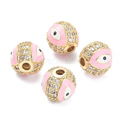 Brass Micro Pave Cubic Zirconia Beads&nbsp;ZIRC-A019-16G-A