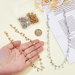 4Pcs 2 Colors Brass Micro Pave Clear Cubic Zirconia Chains Boot Strap Chains&nbsp;HJEW-HS00057
