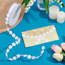 Polyester Flower Lace Trim Ribbon&nbsp;OCOR-WH0105-095