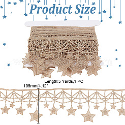 5 Yards Metallic Yarn Flower Lace Trim Ribbons&nbsp;SRIB-HY0001-07D