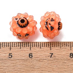Halloween Opaque Acrylic & Resin Rhinestone Beads&nbsp;RB-CBA95A4-01B