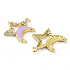 Brass Brass Micro Pave Cubic Zirconia Pendants&nbsp;KK-F871-17G