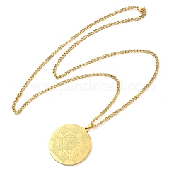 304 Stainless Steel Curb Chain Pendant Necklaces&nbsp;NJEW-H034-01G
