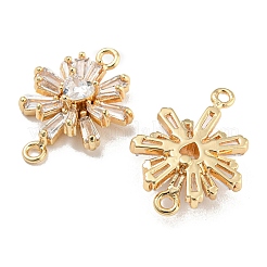 Brass Pave Clear Cubic Zirconia Connector Charms&nbsp;KK-Q789-06G
