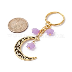 Tibetan Style Alloy Hollow Moon Pendant Keychain&nbsp;KEYC-JKC00690-03
