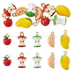10Pcs 5 Styles Fruit Alloy Enamel Charms&nbsp;ENAM-TA0003-28