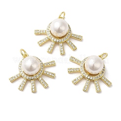 Rack Plating Brass Micro Pave Cubic Zirconia Pendants&nbsp;KK-F854-06G