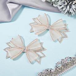 2Pcs Bowknot Polyester Rhinestone Shoe Decorations&nbsp;FIND-GO0002-35
