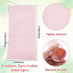 6Pcs 6 Colors Rectangle with Rhombus Pattern PU Imitation Leather Eyeglasses Pouch&nbsp;AJEW-CP0005-57