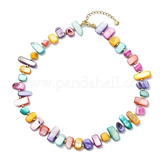 Ocean Natural Freshwater Shell Nuggets Beaded Necklaces&nbsp;NJEW-JN06281