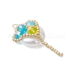 Glass Seed Beaded Tulip Pendants&nbsp;PALLOY-MZ01214-02
