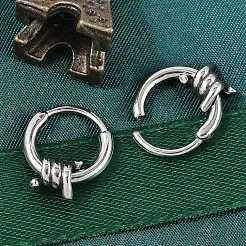 Knot 316 Surgical Stainless Steel Hoop Earrings&nbsp;EJEW-G416-30AS