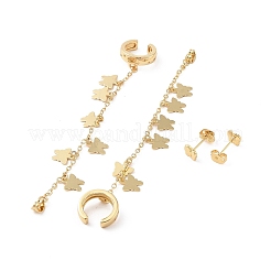 Rack Plating Brass Cuff Earrings for Women&nbsp;EJEW-G394-07B-G