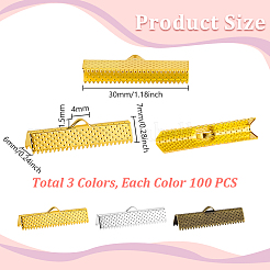300Pcs 3 Colors Iron Ribbon Ends&nbsp;FIND-GA0008-14
