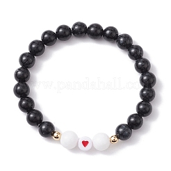 2Pcs 2 Colors Dyed Natural Malaysia Jade & Synthetic Hematite Stretch Bracelets Set&nbsp;BJEW-JB10041
