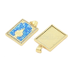 Brass Micro Pave Cubic Zirconia Pendants&nbsp;KK-I723-11G