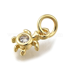 Brass Micro Pave Cubic Zirconia Pendants&nbsp;X-ZIRC-I070-051G