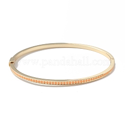 Brass Enamel Hinged Bangle for Women Men&nbsp;BJEW-A134-04G