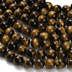 Natural Tiger Eye Beads Strands&nbsp;G-H329-C07-12mm