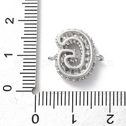 Brass Micro Pave Cubic Zirconia Letter Links&nbsp;KK-I717-04G-P