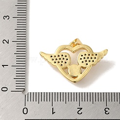 Rack Plating Brass Micro Pave Clear Cubic Zirconia Pendants&nbsp;KK-P267-02G