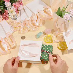 30Pcs Paper Gift Tote Bags with Pink Ribbon&nbsp;ABAG-GL0001-12