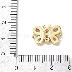 Brass Pave Cubic Zirconia Butterfly Links Connector Charms&nbsp;KK-L268-028G
