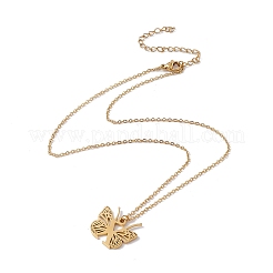 Initial Letter with Butterfly Pendant Necklace&nbsp;LS-NJEW-C026-01G-X
