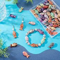 50Pcs 10 Colors Synthetic Turquoise Beads&nbsp;TURQ-TA0001-08