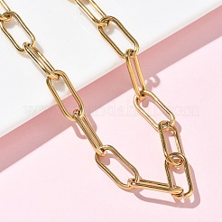 304 Stainless Steel Paperclip Chains Necklaces&nbsp;NJEW-Z102-02G