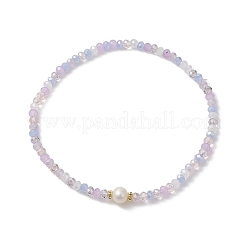 5Pcs 5 Styles Rondelle Faceted Glass Beaded Stretch Bracelets&nbsp;BJEW-JB10331