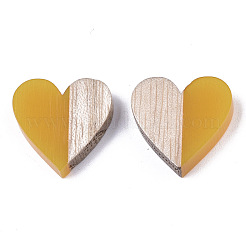 Resin & Wood Two Tone Cabochons&nbsp;LS-RESI-R425-04G